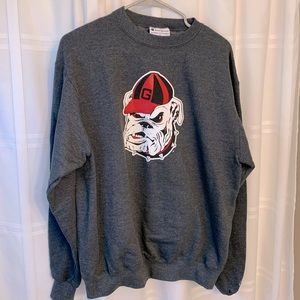 RARE Champion University of Georgia Bulldogs Crewneck Medium Dark Grey BullDawgs